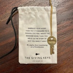 The Giving Keys Classic Key Necklace “Inspire”, Gold 18” chain